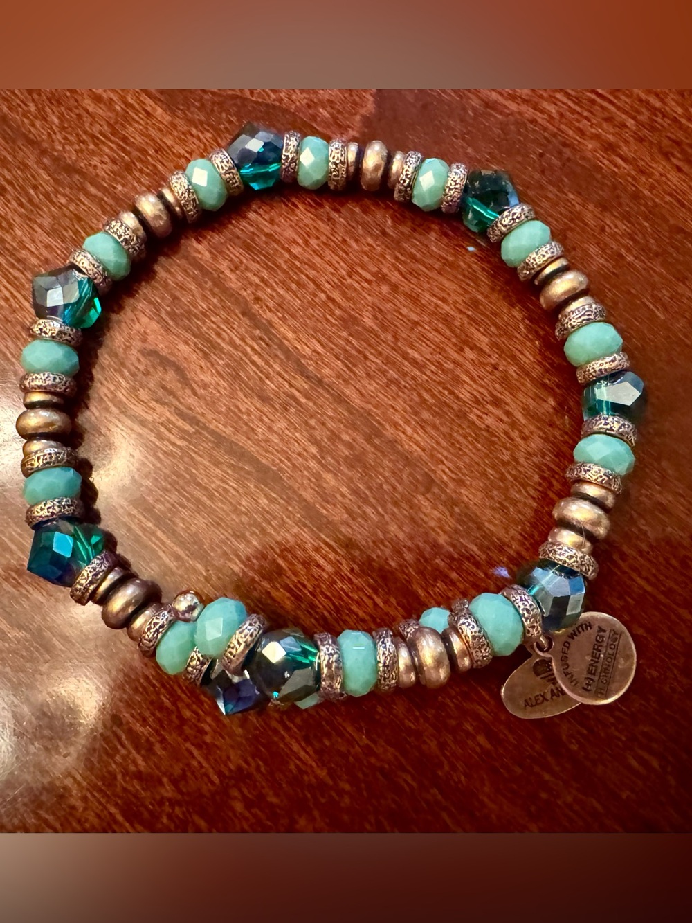 Alex and Ani Bracelet Wrap Bracelet in Turquoise and Gold - Picture 8 of 8
